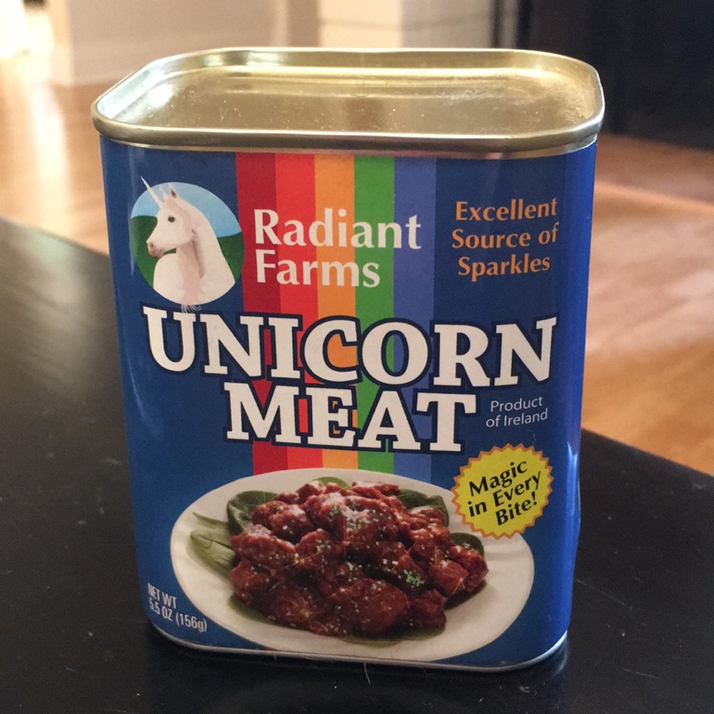 UNICORN MEAT TOY! FUN, easy to open CAN NEW!!!